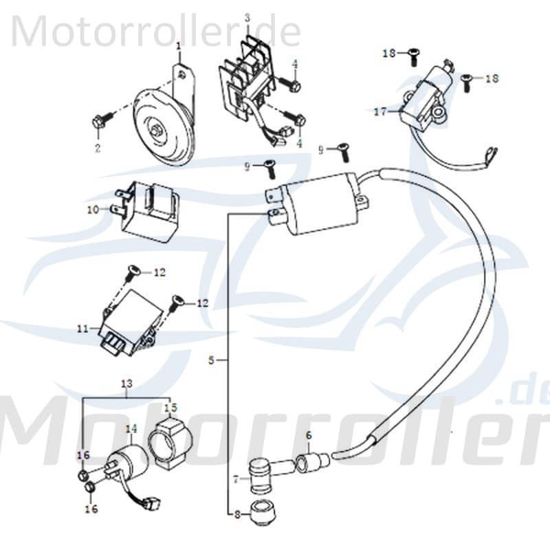 Zündunterbrechungsschalter Seitenständer Kreidler 4Takt 91315 Motorroller.de 125ccm-4Takt Motorrad SUPERMOTO 125 STREET 125 DD Ersatzteil Service