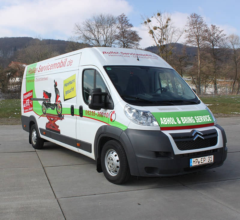 Roller Transport, Lieferservice mit Spezialfahrzeug