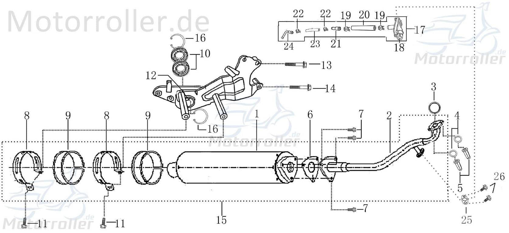 Rex Hiker 50 City DD Bundschraube M8x65mm 50ccm 2Takt 706876 Motorroller.de Maschinenschraube Flanschschraube Flansch-Schraube Maschinen-Schraube