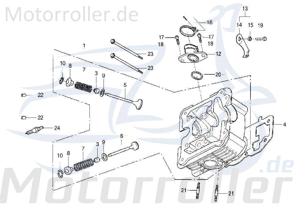 Ansaugstutzen Daelim Otello 125 Ansaugschlauch 125ccm 4Takt Motorroller.de Ansaugkrümmer Ansaugrohr Luftansaugrohr Ansauggummi Anschlussbogen Scooter
