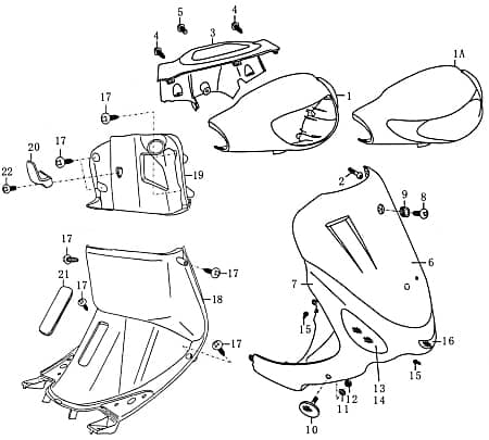 Blinker rechts klar Frontverkleidung Motorroller 87256