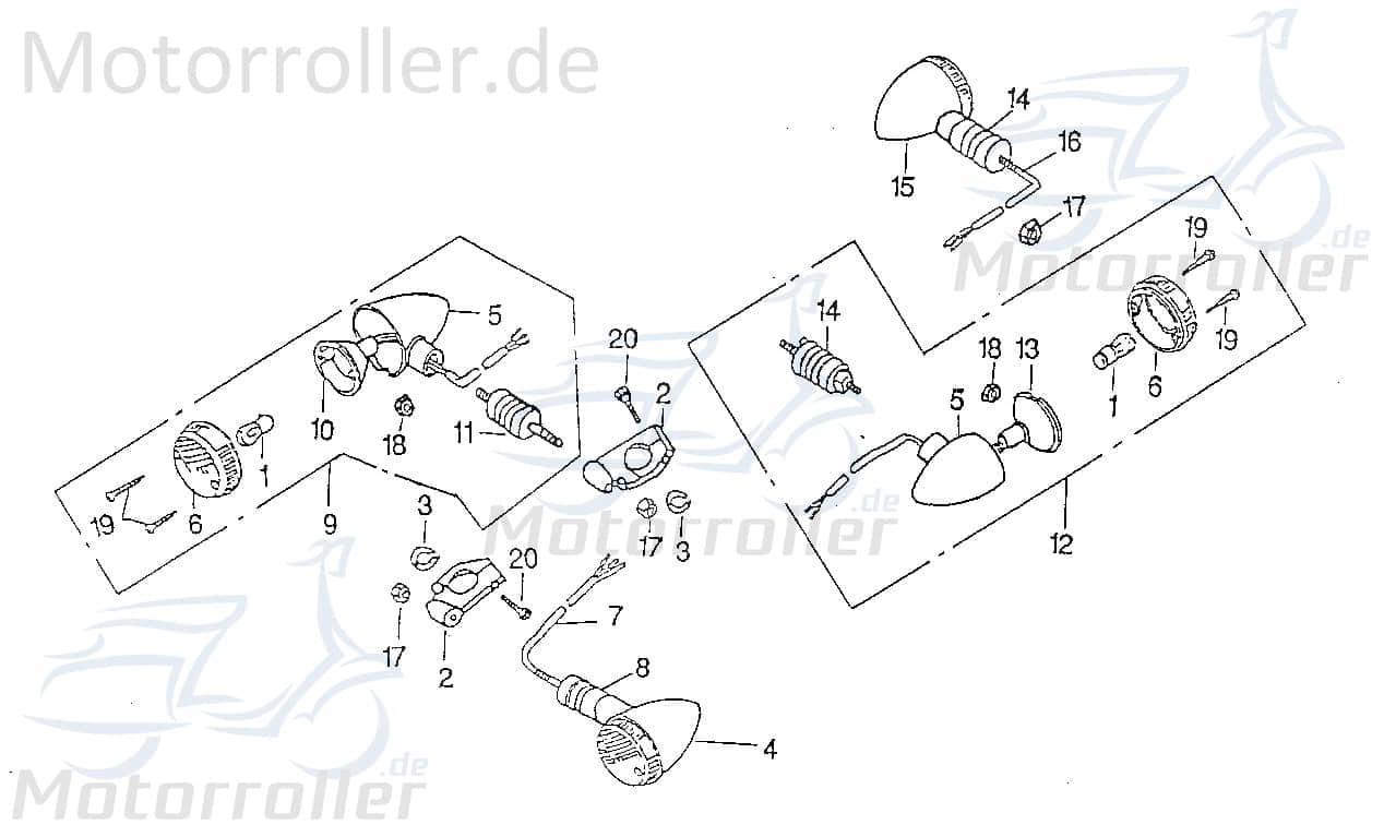 SMC Chopper 125 Treibschraube 125ccm 4Takt 96110-32024-C Motorroller.de 3x20mm Scooter Ersatzteil Service Inpektion Direktimport