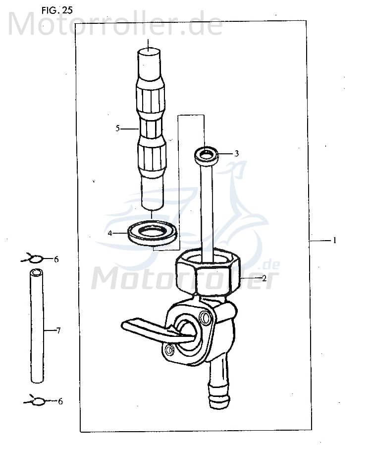 Jincheng JC 50 Monkey Repl. Benzinschlauch 50ccm 4Takt 44412-A0300 Motorroller.de Kraftstoffschlauch Kraftstoffleitung Gummischlauch Benzin-Schlauch