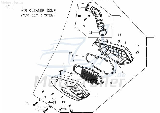 PGO Dichtung Luftfilterkastengehäuse 250ccm-4Takt Abdichtung M2262040000 Motorroller.de SEAL Gasket PGO 250ccm-4Takt Buggy Bugrider 250 Ersatzteil