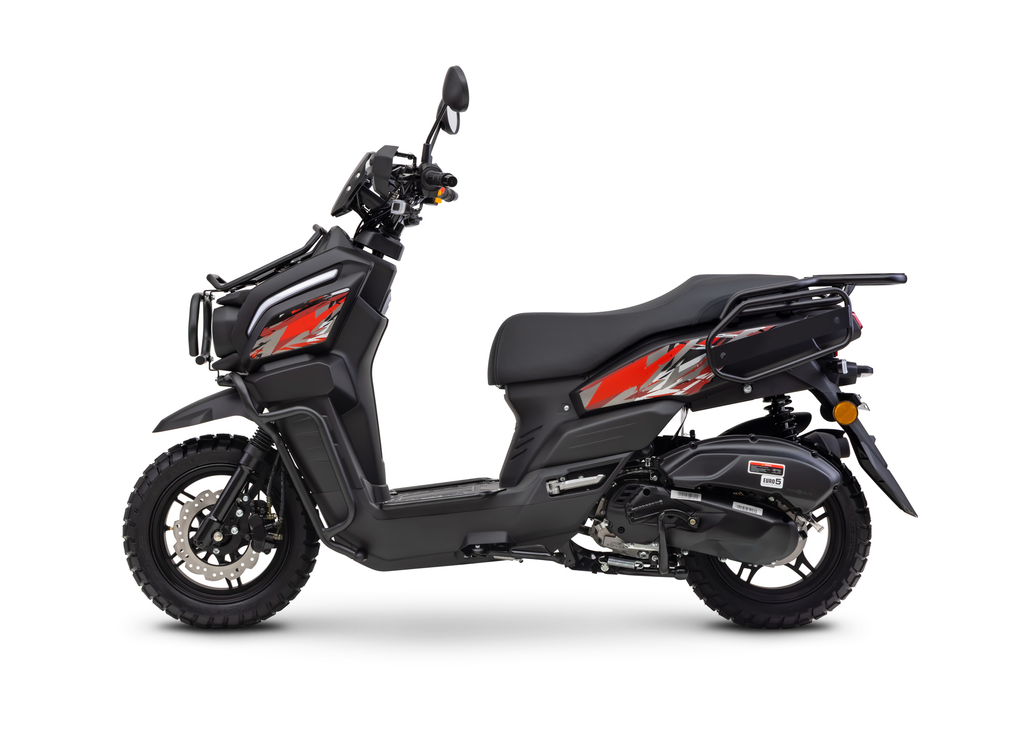 Motorroller Fighter 125 RT schwarz 85 km/h Euro 5+ Scooter Mokick Roller