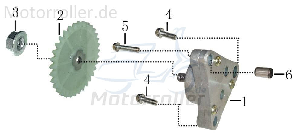 Schraube M6x25mm mit Bund weis 3112190206