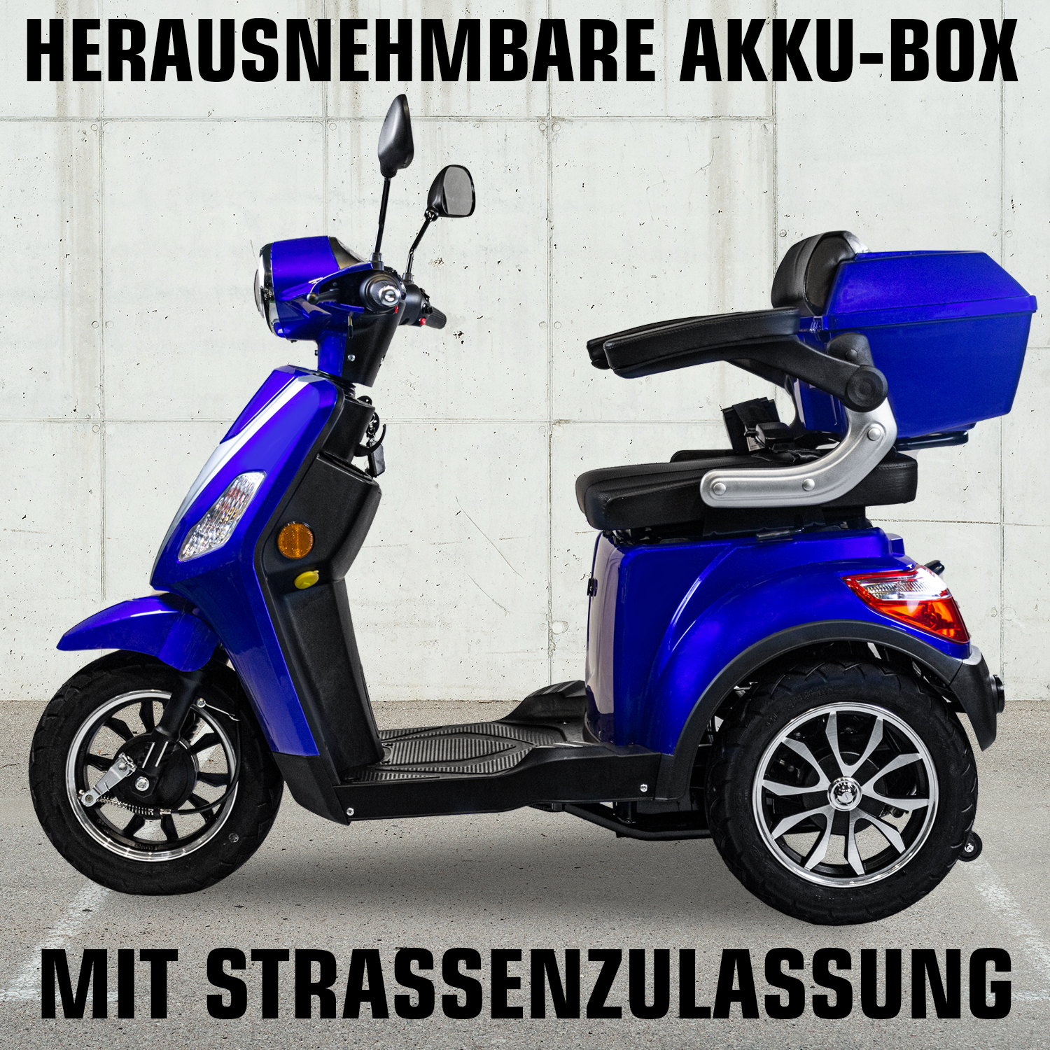 Elektroroller Scoody E3 Trike Y3 25 km/h blau