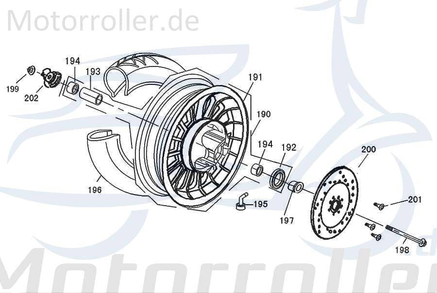 Znen Tachoantrieb 44800-XSG-9000-A/B Motorroller.de Tachowellenantrieb Tachometerantrieb Tacho-Schnecke Tacho-Antrieb