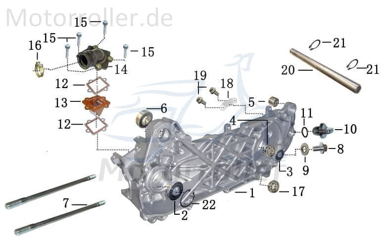 Ansaugstutzen 21mm 50/100ccm Baotian BT49QT-20C 50ccm 2Takt Motorroller.de Ansaugkrümmer Ansaugrohr Luftansaugrohr Ansauggummi Anschlussbogen 1E40QMB