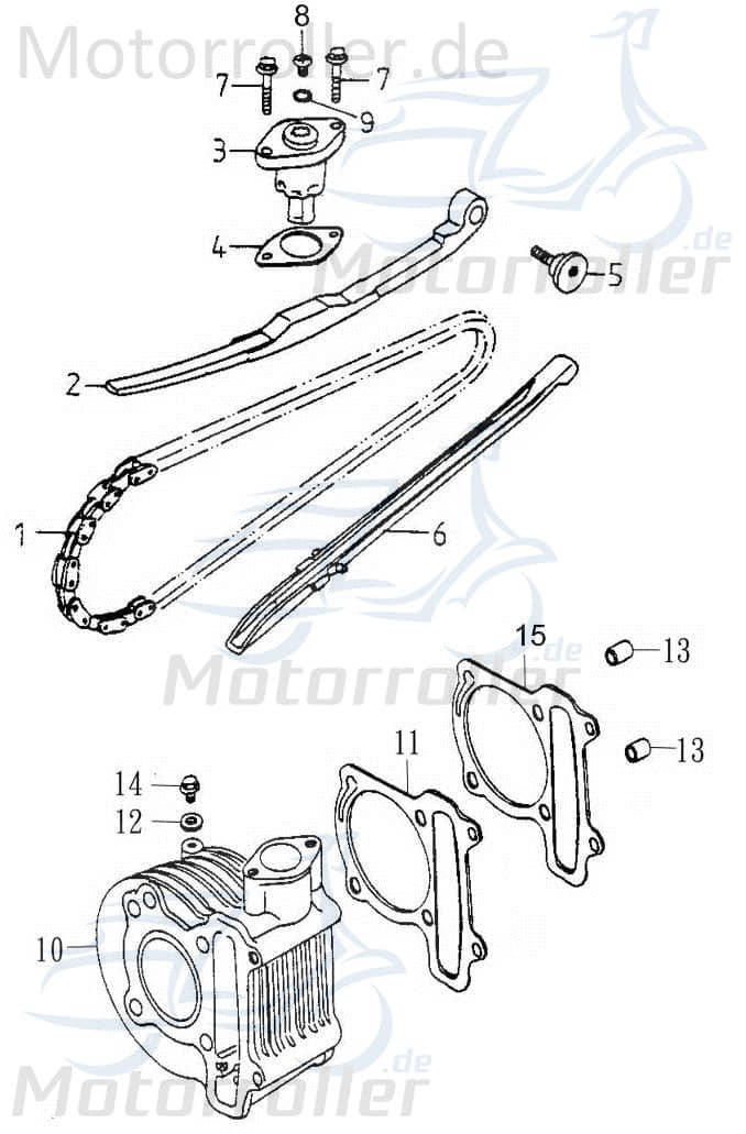 Adly Dichtung Steuerkettenspanner 152QMI GY6 125ccm 4Takt Motorroller.de Dichtung-Kettenspanner Abdichtung Steuerkettenspannerdichtung 150ccm-4Takt