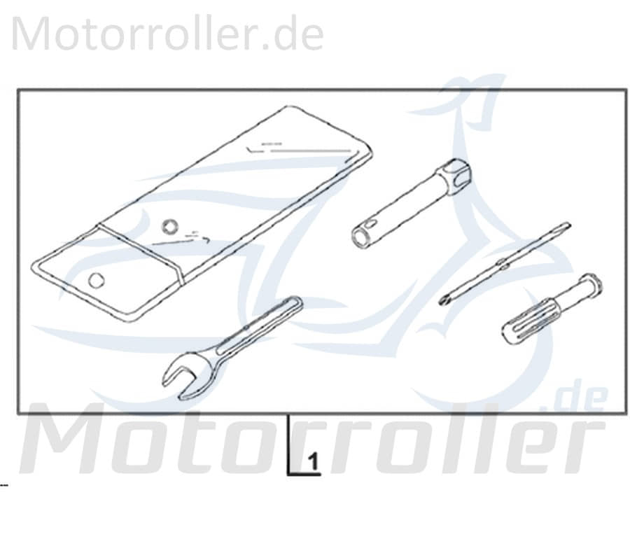 Kreidler Galactica 3.0 LC 50 DD Bordwerkzeug 50ccm 2Takt 89010-BJ-9000 Motorroller.de Werkzeugset Werkzeugtasche Werkzeugbox Pannenwerkzeug Scooter