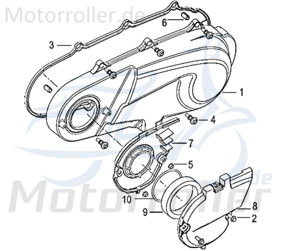 Kreidler Insignio 125 2.0 Gehäuse Hülle 125ccm 4Takt 750058 Motorroller.de Variomatikbelüftung Umbauung 125ccm-4Takt Scooter Qingqi Ersatzteil Service