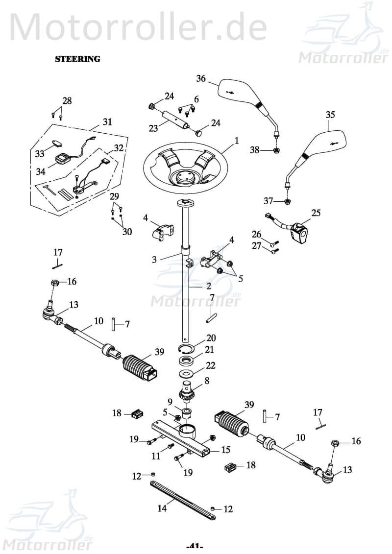 Adly Gummiummantelung Manschette GK 125 Buggy 125ccm 4Takt Motorroller.de 125ccm-4Takt Ersatzteil Service Inpektion Direktimport
