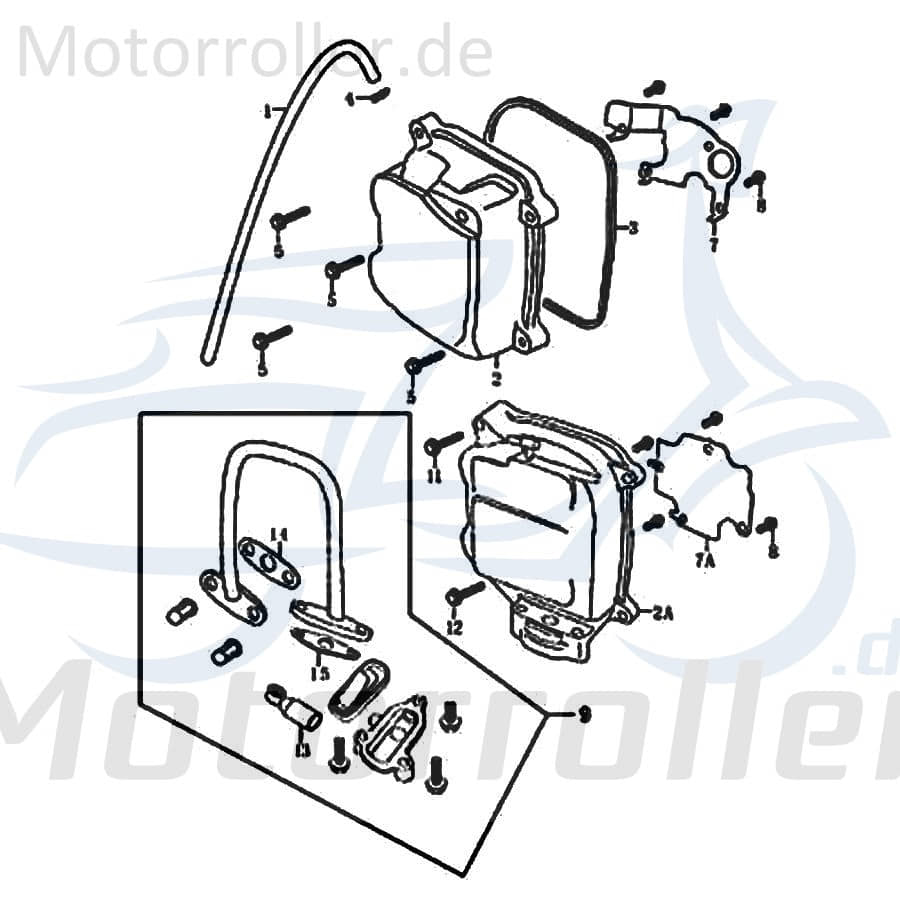 Rex RS125 Belüftungsschlauch Roller 125ccm 4Takt FIG.E2-13 Motorroller.de Ventildeckel Kurbelgehäusebelüftungsschlauch 125ccm-4Takt Scooter Service