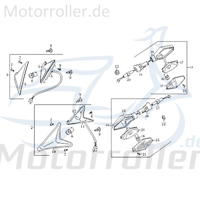 Kreidler Florett RMC-G Blinkerglas hinten links Blinkerkappe 83572 Motorroller.de Blinker-Glas Blinker-Abdeckung Blinkerabdeckung Blinker-Kappe