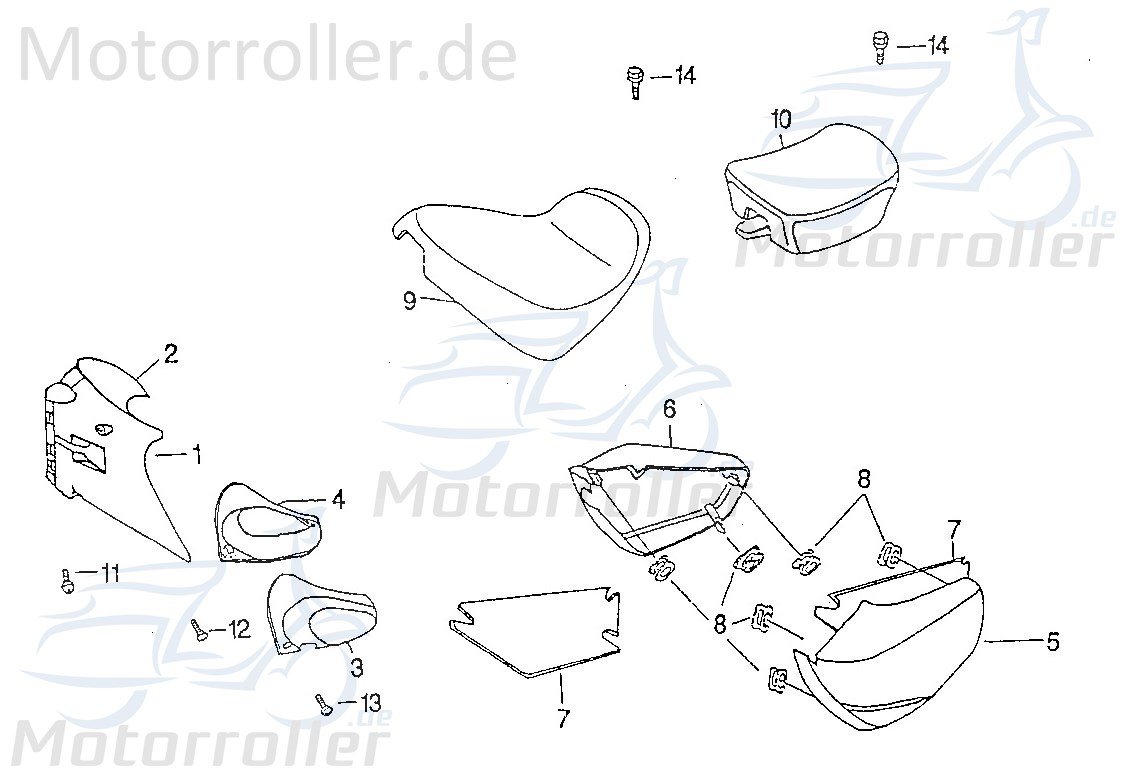 SMC Chopper 125 Zündschlossabdeckung 125ccm 4Takt 51174-CHP-00 Motorroller.de Zündschloss-abdeckung Zündschlossdeckel Zündschloss-Deckel Scooter