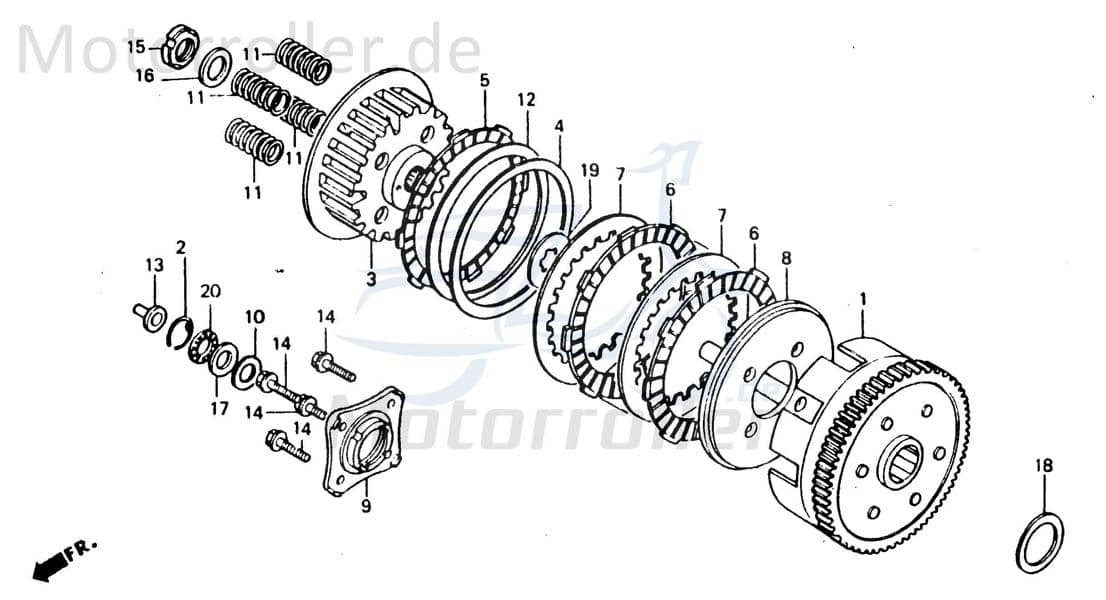 Chunlan Chopper Zwischenscheibe 125ccm 4Takt ABB-P09-NO.-18 Motorroller.de 244FM Motorrad Moped Ersatzteil Service Inpektion Direktimport