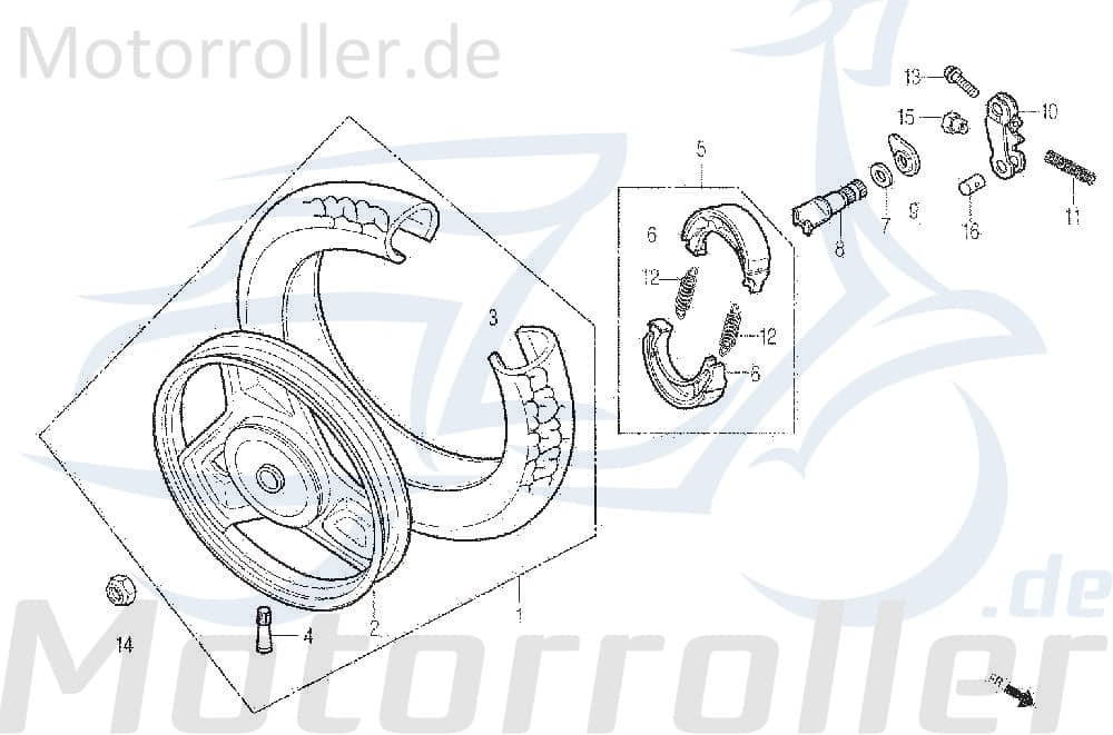 Felge hinten 42650-SE6-9800 von Motorroller.de