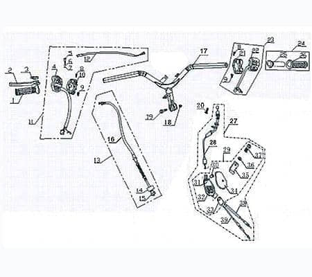 Bremslichtschalter oben links-rechts mit Kabel 730181