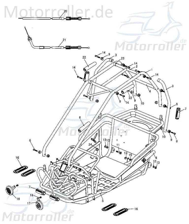Tongjian Kinderbuggy Bremszug 6.000.133 Bremsseilzug Eppella ECM Kasea TBM Wangye Minibuggy Bremskabel Bowdenzug Bautenzug Bremse