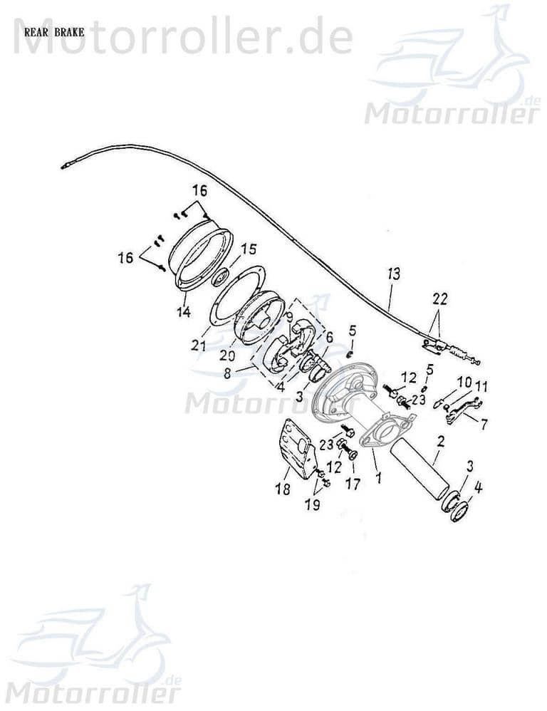 Adly Bremstrommelabdeckung hinten ATV 50 II Utility XXL AC 50ccm 2Takt Motorroller.de Bremstrommelgehäuse 50ccm-2Takt Quad ATV 50 V UTV Ersatzteil