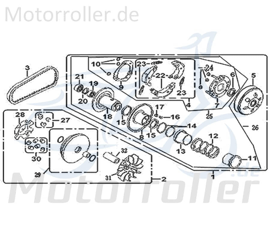 Schleuderbacken Kupplung Satz 3Stk. Sport Polini 742109 Motorroller.de Schleuderbackensatz Kuppungsbeläge Scooter Moped Ersatzteil Service Inpektion