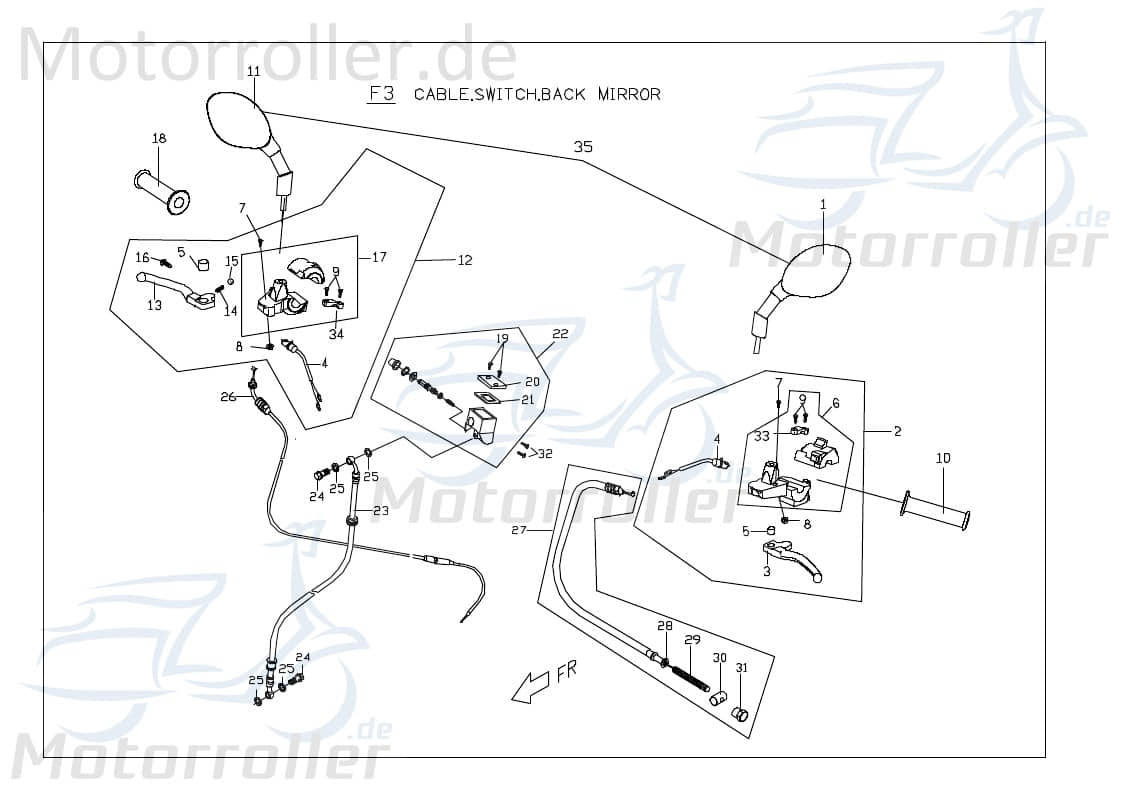PGO Gaszug TR3 50 Bowdenzug Seilzug Bautenzug 50ccm 2Takt Motorroller.de Gasseilzug Bauten-Zug Bowden-Zug Gas-Zug Seil-Zug Bowdenzugkabel Ersatzteil