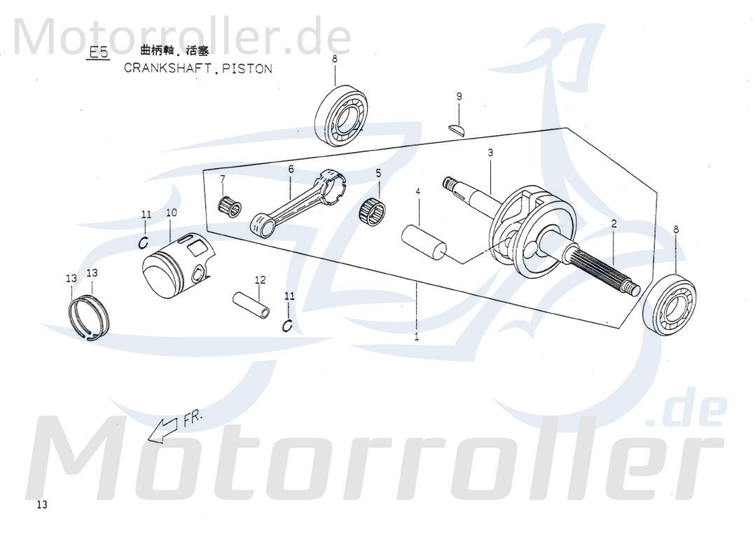 PGO Sicherung Kolbenbolzen 2 Stück 1 Satz Roller 50ccm 2Takt Motorroller.de Sicherungsring Sicherungsclip Kolbenbolzensicherung PGO 50ccm-2Takt