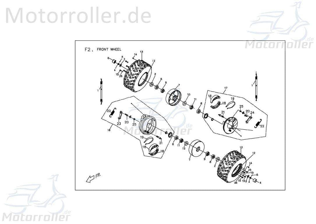 PGO Distanzbuchse 15mm 15x21,7mm X-RIDER 150 ATV 150ccm 4Takt Motorroller.de Hülse Distanzhülse Distanzring Distanz-Hülse Passhülse Passbuchse Quad