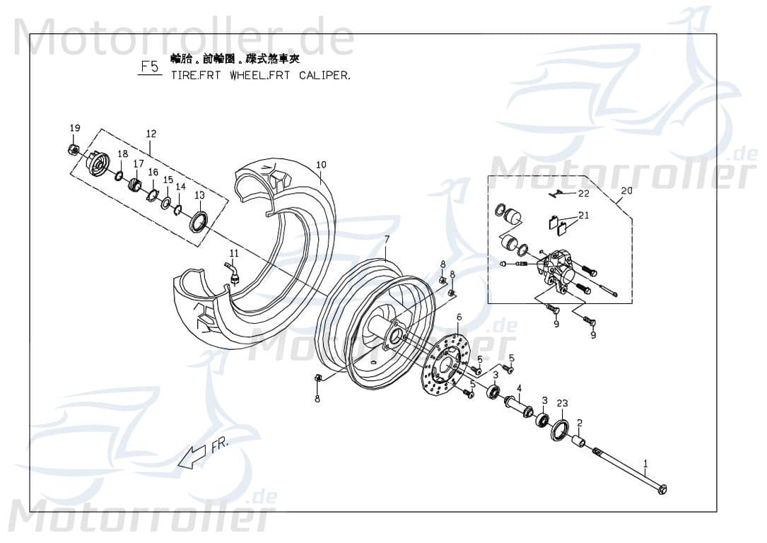 PGO Tachoantrieb Ligero RS 50 Tachoschnecke Roller C1566002000 Motorroller.de Tachowellenantrieb Tachometerantrieb Tacho-Schnecke Tachometerzahnrad