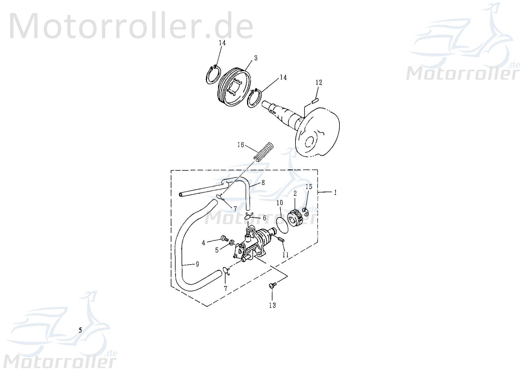 Schraube M5x16mm verzinkt AGM Bundschraube Roller 50ccm 4Takt Motorroller.de Maschinenschraube Flanschschraube Flansch-Schraube Maschinen-Schraube