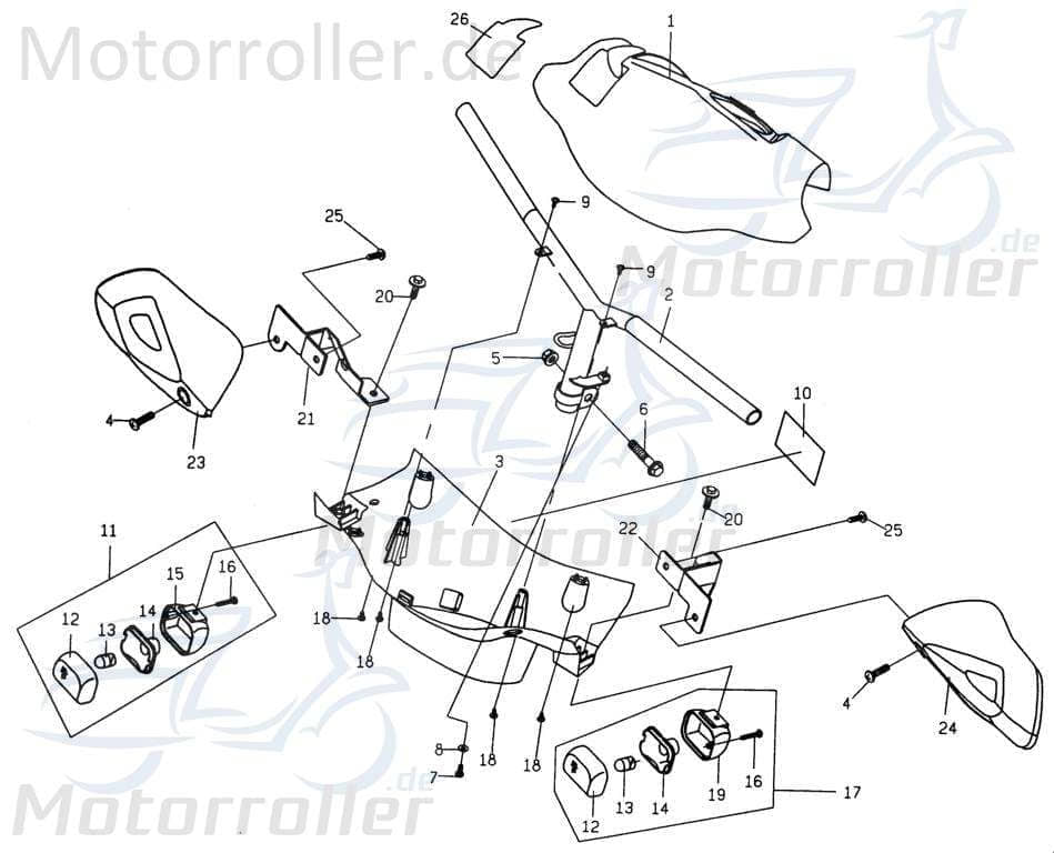 PGO Handschutz links Apfelgrün PMX 110 Griffschale Roller P2543010310 Motorroller.de Handschale PMX 50 Mokick Ersatzteil Service Inpektion