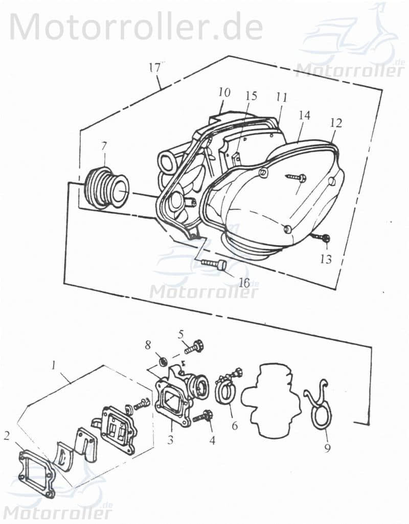 Adly Ansaugstutzen Scoody 50 2 Ansaugschlauch 50ccm 2Takt Motorroller.de Ansaugkrümmer Ansaugrohr Luftansaugrohr Ansauggummi Anschlussbogen Scooter