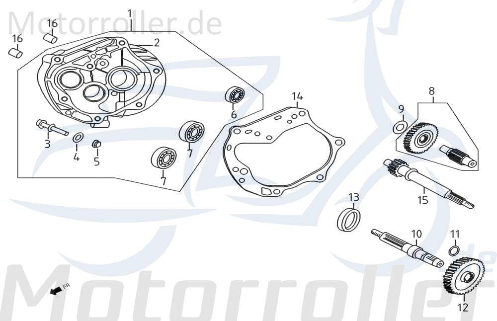 PGO Stranger 50 Getriebegehäuse E0902 Motorroller.de Motordeckel Getriebedeckel Benzhou Yiying Getriebedeckel Getriebeabdeckung