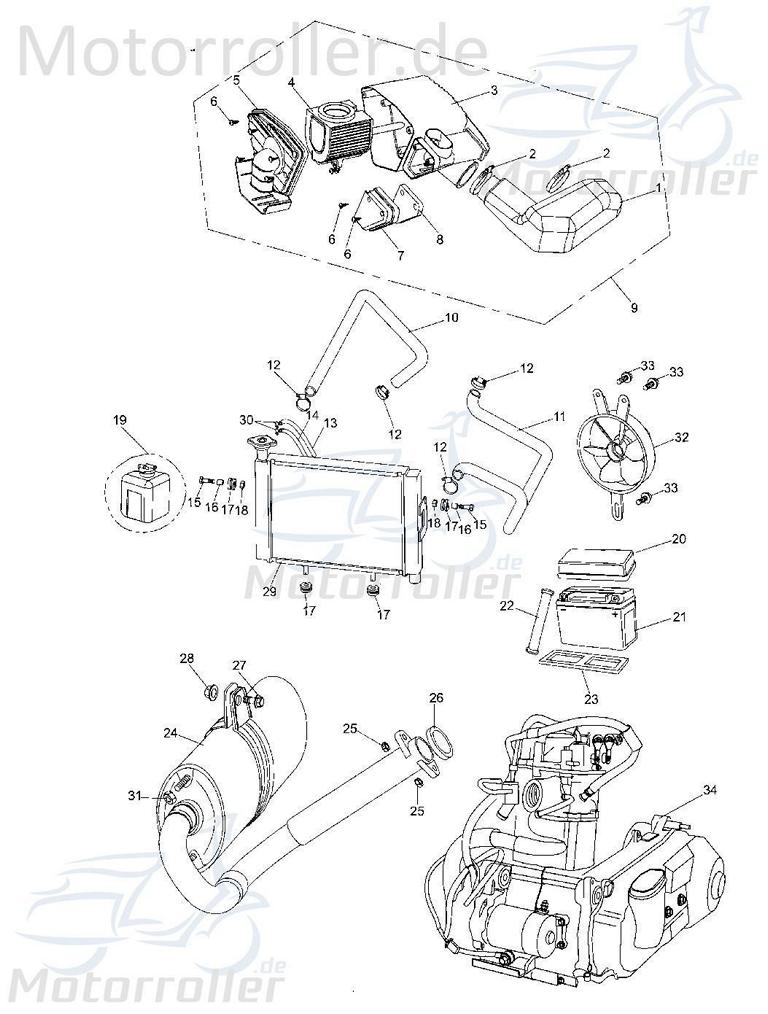 Tongjian Strassenbuggy 250 Luftfiltereinsatz 7.090.038 Motorroller.de Luftfilterelement Eppella ECM Hammerhead Kasea TBM Wangye Buggy 250