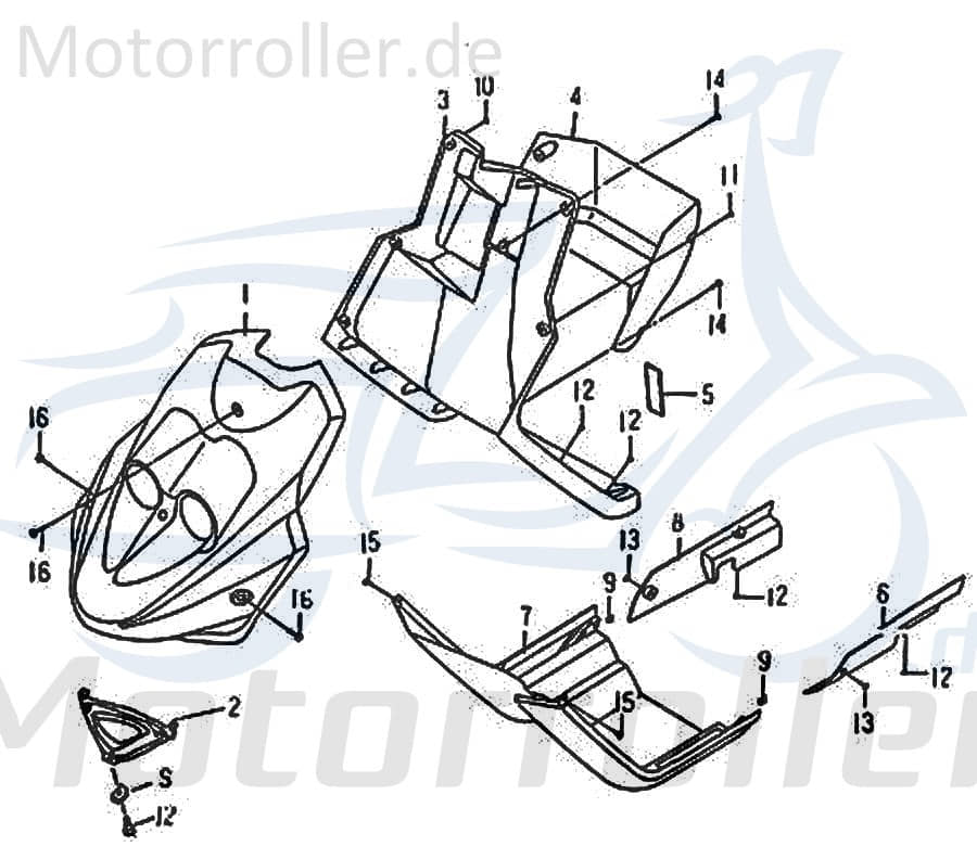 SMC Extra 50 Sport Seitenverkleidung rechts 50ccm 2Takt 75532 Motorroller.de Seitendeckel Seitenabdeckung Seitenleiste Seiten-Verkleidung Seitencover