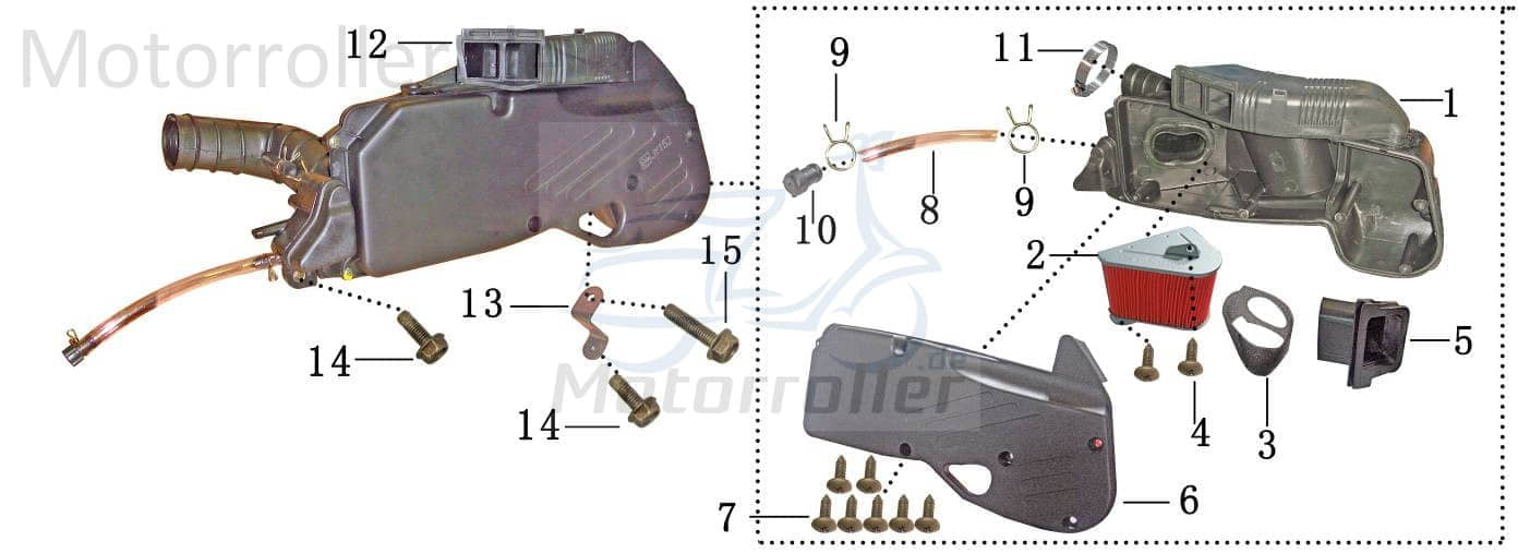 Klemmschelle AGM Fighter 125 Clip Halter Roller 125ccm 4Takt Motorroller.de Halteclip Klemme Scooter Ersatzteil Service Inpektion Direktimport