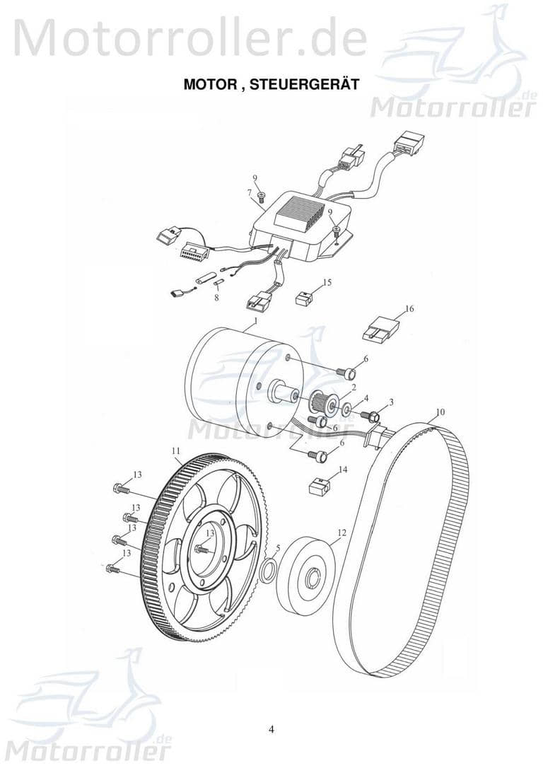 Adly Fun Cruiser FC 20 Zahnrad 50ccm elektro 23801-165-00B Motorroller.de 16 mm Ritzel Steuerrad Ketten-Rad Zwischenrad Steuer-Rad Zahn-Rad Scooter
