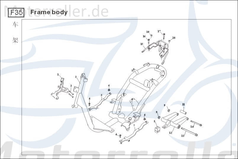 Baotian BT49QT-9 4T Fixierhalter 50ccm 4Takt BT50QT-9-090200 Motorroller.de Tachometergehäuse Tachhalter Tachogehäusehalter 139QMB Scooter Ersatzteil