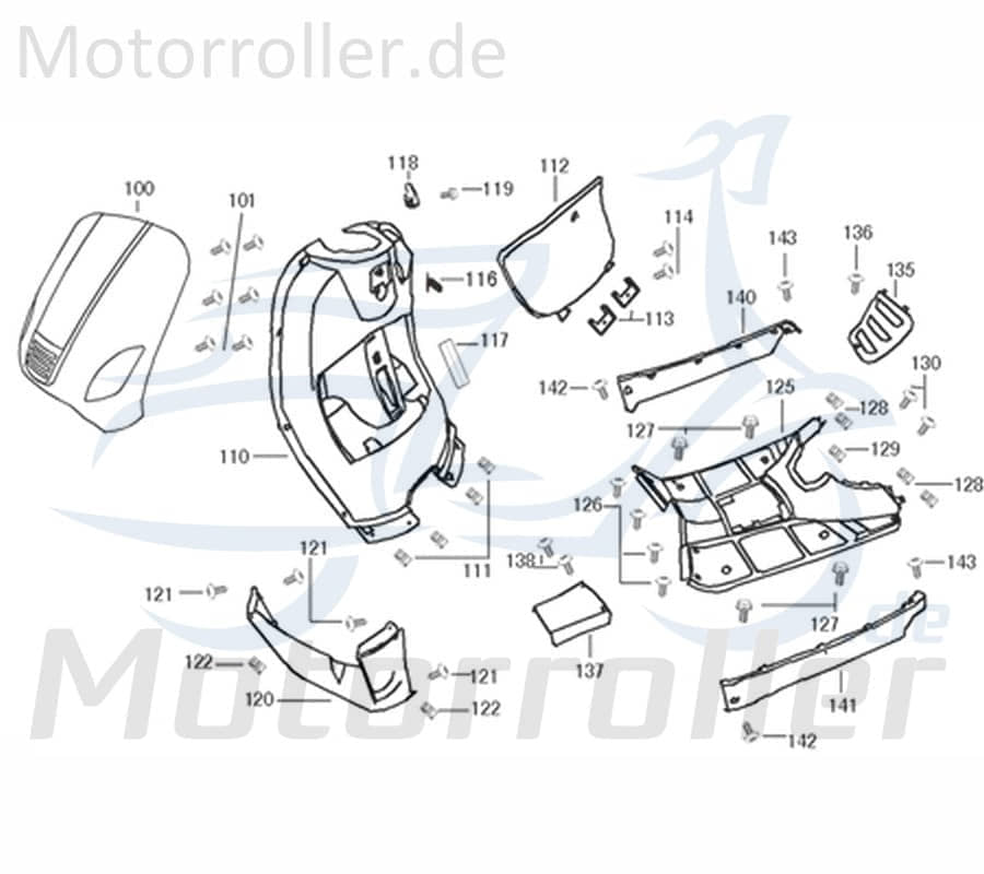 Kreidler Flory 50 Classic Abdeckung Fahrgestellnummer 50ccm 4Takt 740138 Motorroller.de Blende Schutz Verkleidung 50ccm-4Takt Motorrad Moped Service