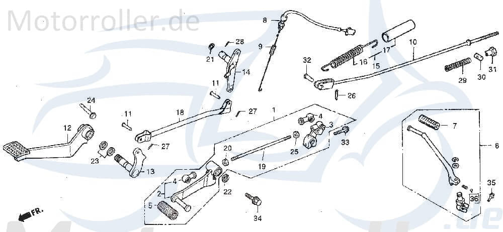 Daelim VT 125 Schalthebel Daelim VT 125 24700-BA5-9001 Motorroller.de Schaltstab 125ccm-4Takt Motorrad VT 125 Evolution Moped Ersatzteil Service