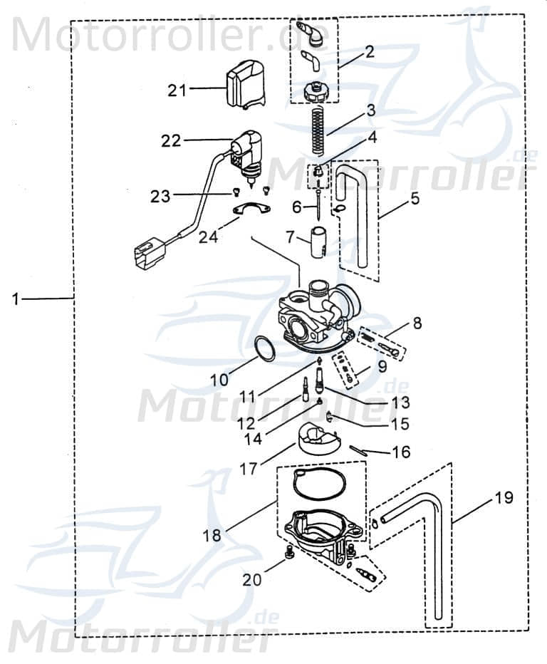 PGO Bugrider 50 Schwimmer 50ccm 2Takt D19KT-003-1300 Motorroller.de Vergaser-Schwimmer Vergaserschwimmer PGO PMX 50 Sport