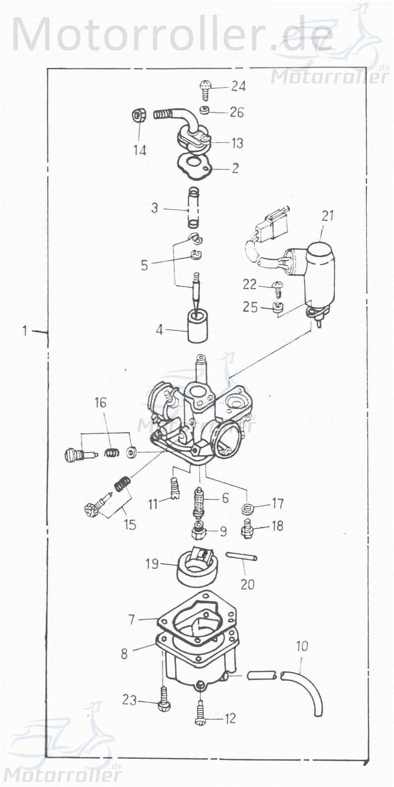 Eppella JET 50 Vergaserdüse M6 50ccm 2Takt 16108-104-001-82 Motorroller.de Hauptdüse 82,5 VM16 Nadeldüse Dosierdüse Einstelldüse Haupt-Düse Nadel-Düse