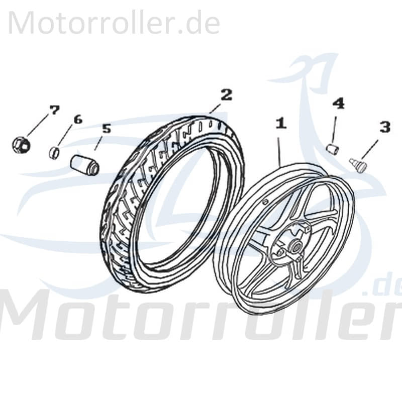 Kreidler Martinique 125 Buchse Hülse 125ccm 4Takt 702638 Motorroller.de Distanzhülse Lagerbuchse Distanz-Hülse Distanzbuchse Passhülse Passbuchse