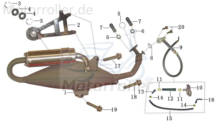 Krümmerdichtung Mitte 2Takt CQJ-47740BMBT000