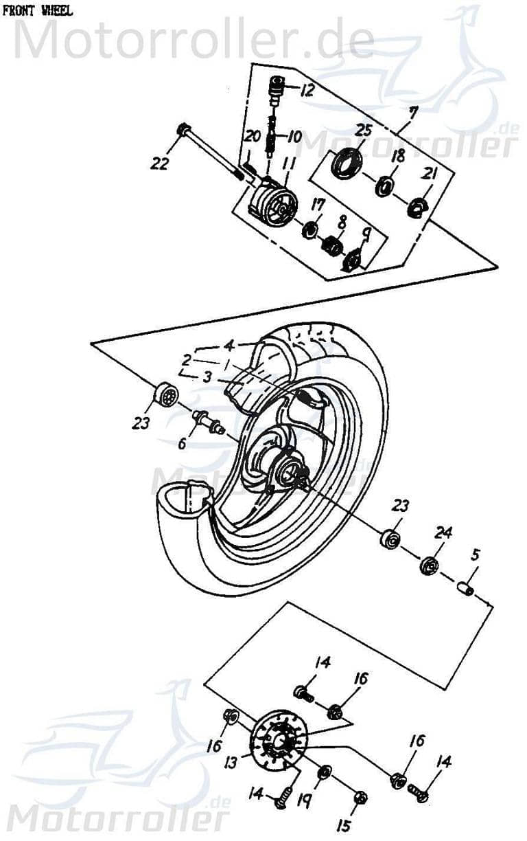 Adly Distanzbuchse mitte JET 50 Hülse Distanzring 50ccm 2Takt Motorroller.de Distanzhülse Distanz-Hülse Passhülse Passbuchse Minarelli liegend Scooter