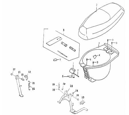 Rex Flash 50 Sitzbank Sattel Roller 50ccm 2Takt 52730-PAF-00 Motorroller.de Fahrersitz Sitz-Bank Doppelsitzbank Einzelsitz Einzelsitzbank Mokick