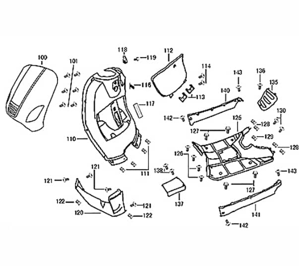 Kreidler Flory Classic 50 Staufachklappe matt schwarz 741633 Deckel Abdeckung Cover Staufach Original
