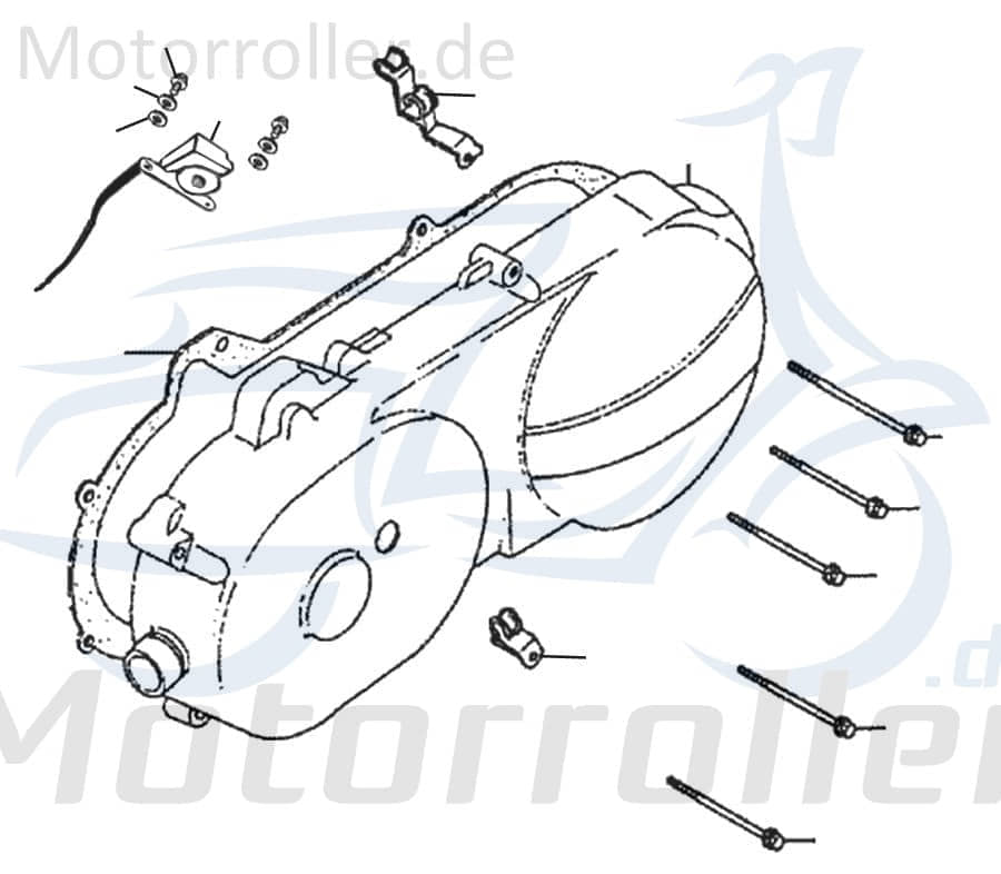 Kreidler Hiker 50 City DD Motorgehäusedeckel 13Zoll 50ccm 4Takt 706903 Motorroller.de Motordeckel Variomatikdeckel Seitendeckel Variodeckel