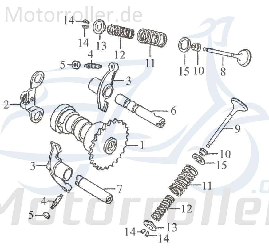 Explorer Discovery 200 Nockenwelle 170ccm 4Takt 14100-KAI-00 Motorroller.de Kipphebelwelle Nocken-Welle Steuerwelle Qualitäts-Nockenwelle Steuer-Welle